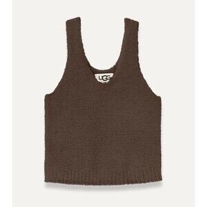 UGG Womens Size XS Dulcie Cozy Knit Tank Top Sleeveless V-Neck Cola Brown NEW